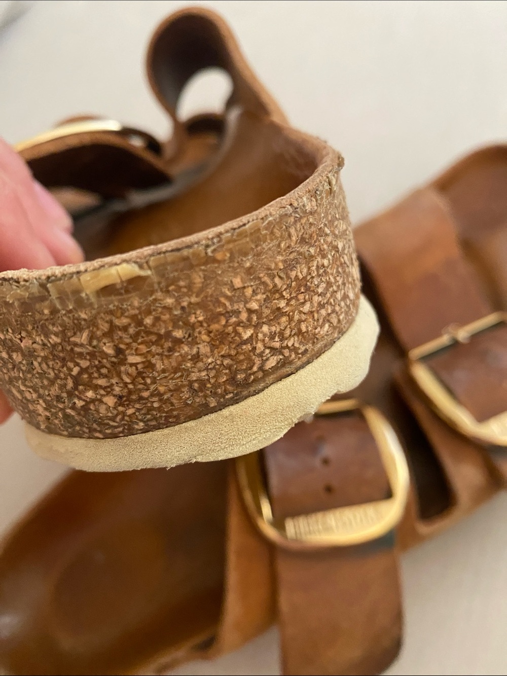 Birkenstock Arizona Gold Big Buckle slide sandal Cognac sz 42 L11 /M9 - Picture 6 of 14